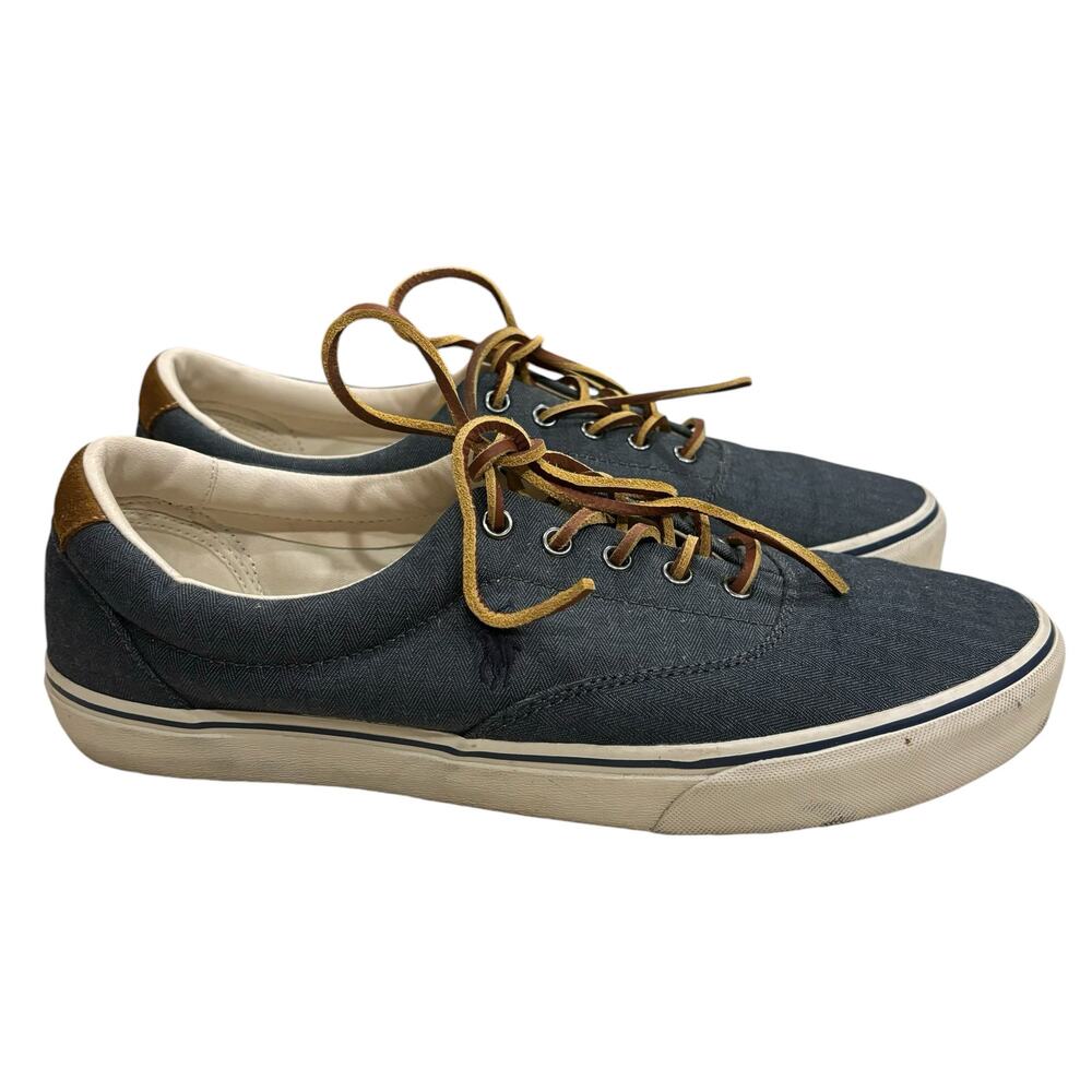 Polo Ralph Lauren‎ Men's Size 13 Blue Keaton-Pony Canvas Casual Boat Shoes